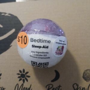 Purple and White Bedtime Sleep-Aid Bath Bomb